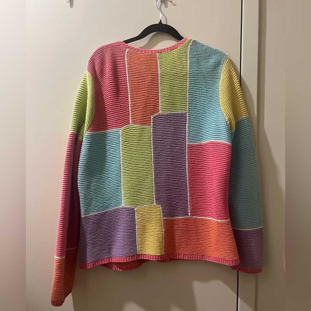 Talbots Multicolor Patchwork Sweater - image 2